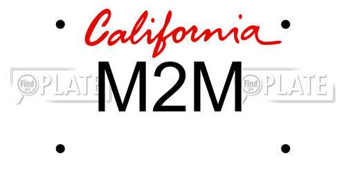 M2M California License Plate