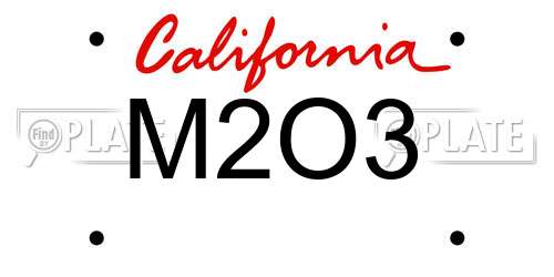 M2O3 California License Plate
