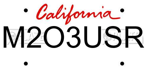 M2O3USR California License Plate