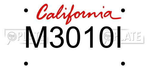 M3010I California License Plate