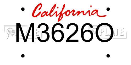 M3626O California License Plate