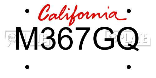 M367GQ California License Plate