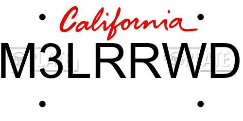 M3LRRWD California License Plate