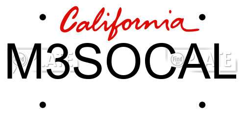 M3SOCAL California License Plate