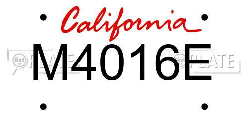 M4016E California License Plate