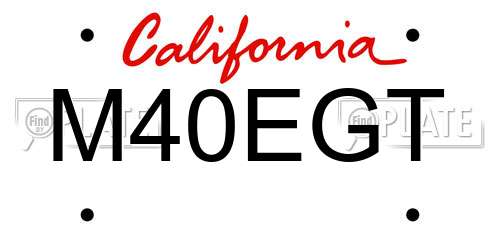 M40EGT California License Plate