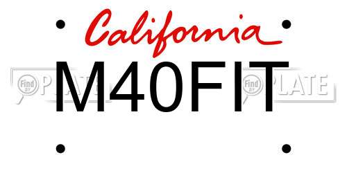 M40FIT California License Plate