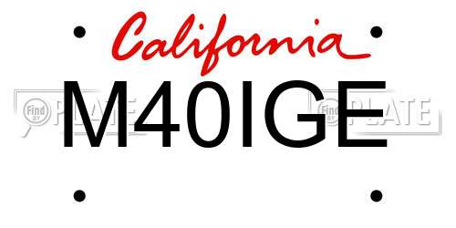 M40IGE California License Plate