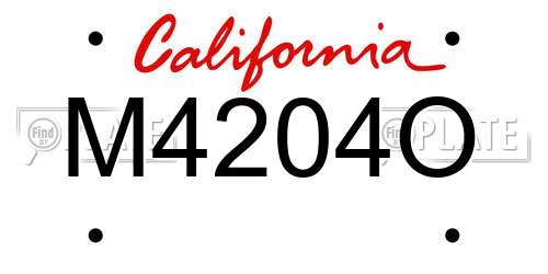 M4204O California License Plate