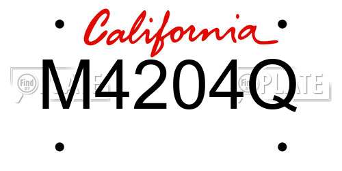 M4204Q California License Plate