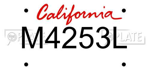 M4253L California License Plate