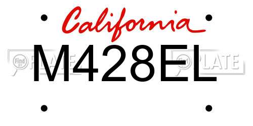 M428EL California License Plate