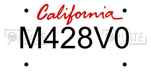M428V0 California License Plate