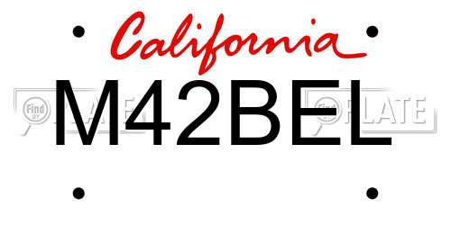 M42BEL California License Plate