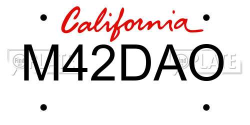 M42DAO California License Plate