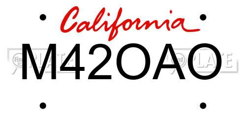 M42OAO California License Plate