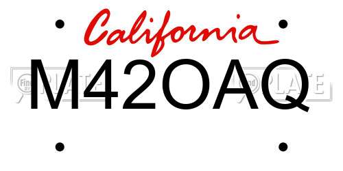 M42OAQ California License Plate