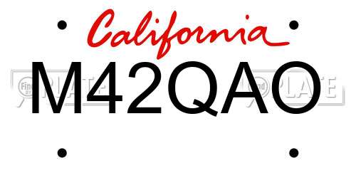 M42QAO California License Plate