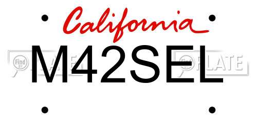 M42SEL California License Plate