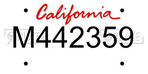 M442359 California License Plate