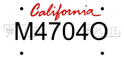 M4704O California License Plate