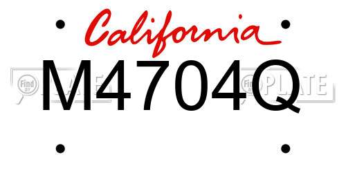 M4704Q California License Plate