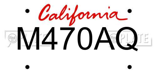 M470AQ California License Plate