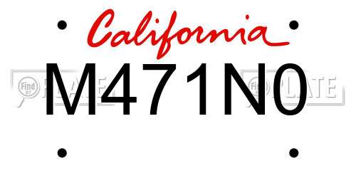 M471N0 California License Plate