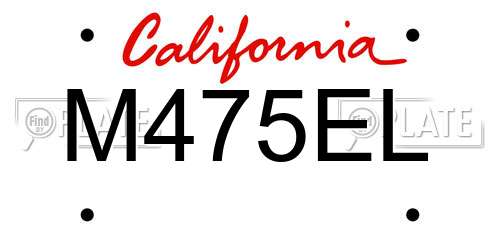 M475EL California License Plate