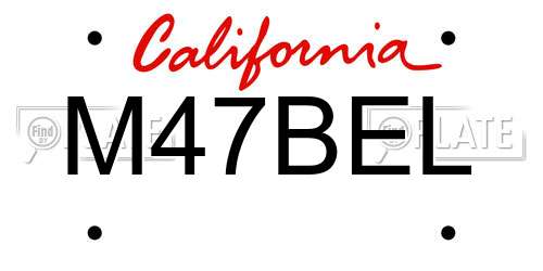 M47BEL California License Plate