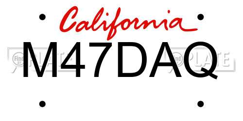M47DAQ California License Plate