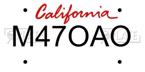 M47OAO California License Plate