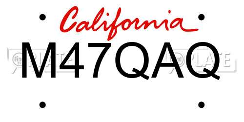 M47QAQ California License Plate