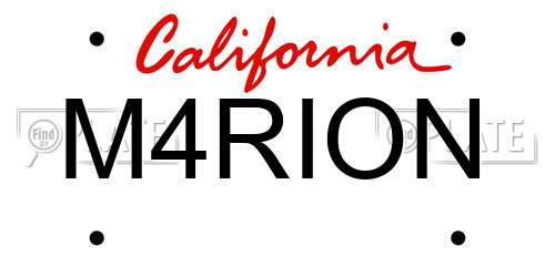 M4RION California License Plate