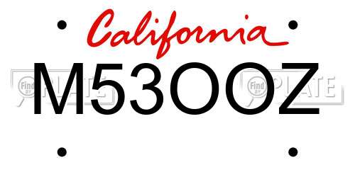 M53OOZ California License Plate