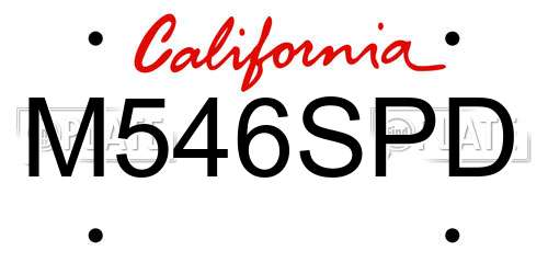 M546SPD California License Plate