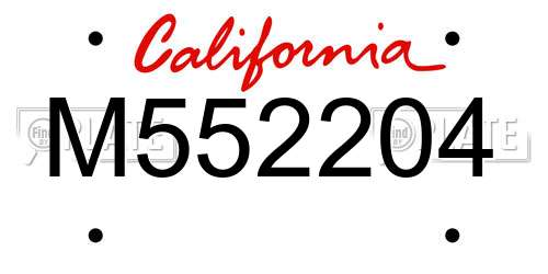 M552204 California License Plate