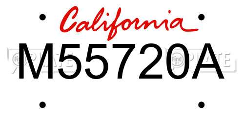 M55720A California License Plate