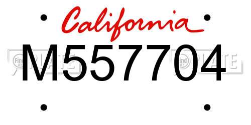 M557704 California License Plate