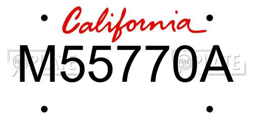 M55770A California License Plate