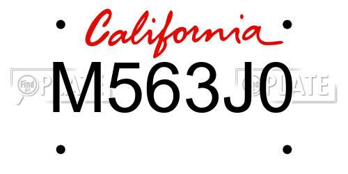 M563J0 California License Plate