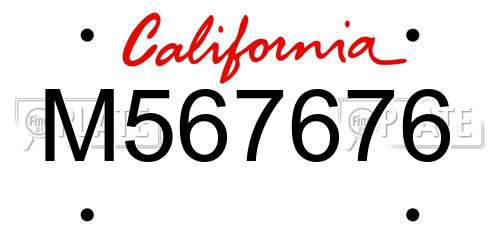 M567676 California License Plate