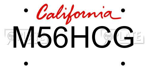 M56HCG California License Plate