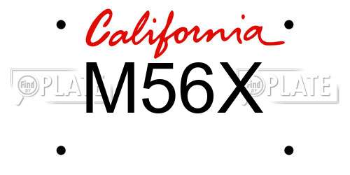 M56X California License Plate