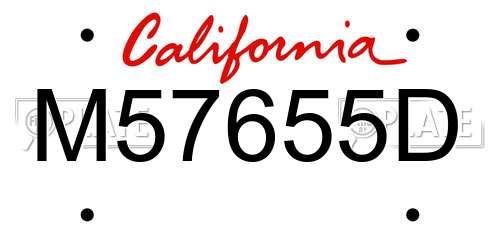 M57655D California License Plate