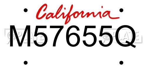M57655Q California License Plate