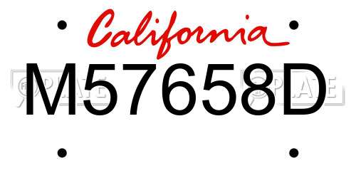 M57658D California License Plate