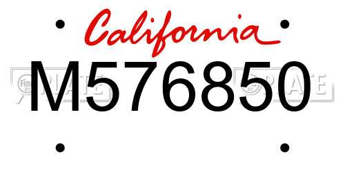 M576850 California License Plate