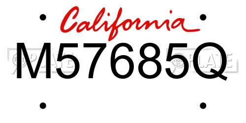 M57685Q California License Plate