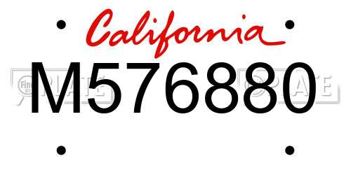 M576880 California License Plate